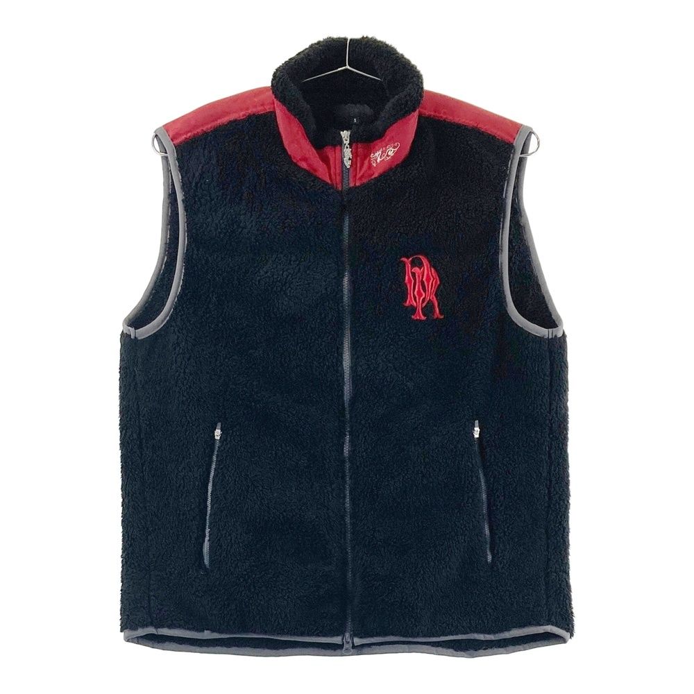 サイズ 5 DANCE WITH DRAGON ダンスウィズドラゴン フリースボア ジップベスト ブラック系 240101547748 ゴルフウェア メンズ ストスト