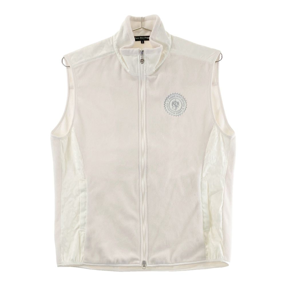 サイズ 5 DANCE WITH DRAGON ダンスウィズドラゴン 切替 フリースベスト 部分レオパード柄 ホワイト系 240101547749 ゴルフウェア メンズ ストスト