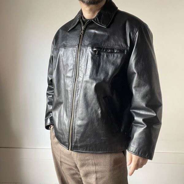 90s WILSONS LEATHER ショート レザー ジャケット 黒 M程度 シングル