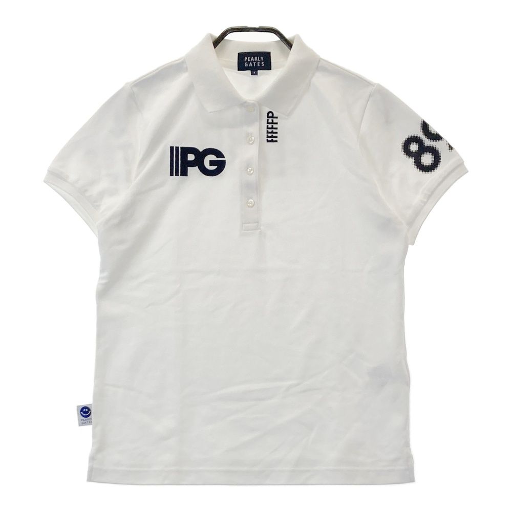 サイズ 1 PEARLY GATES パーリーゲイツ 半袖ポロシャツ ホワイト系 ゴルフウェア レディース ストスト