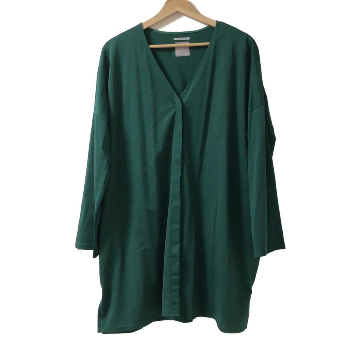 SOU ソウソウ カーディガン レディース - ダークグリーン 七分袖 ロング丈