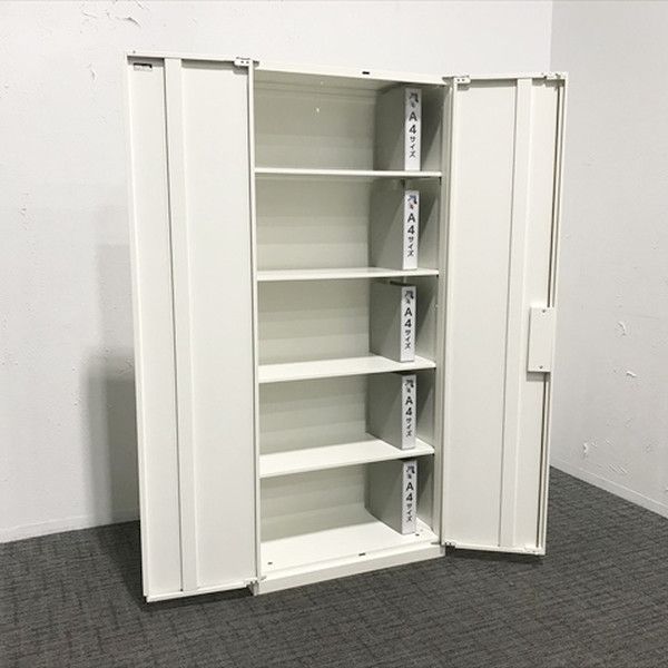 両開キャビネット 書庫 スチールキャビネット オカムラ ネオホワイト WY5/42 OKAMURA オカムラ キャビネット レクトライン 書庫 ホワイト