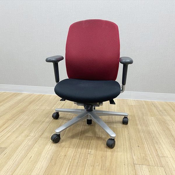内田洋行 キャストチェア ハイバック 肘付 オフィスチェア ウチダ ワインレッド ブラック