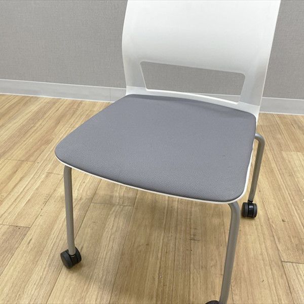  ミーティングチェア スタッキング 肘無 160 キャスター付 コクヨ ホワイト スレートグレー デスク用椅子 オフィスチェア ワークチェア 椅子 チェア