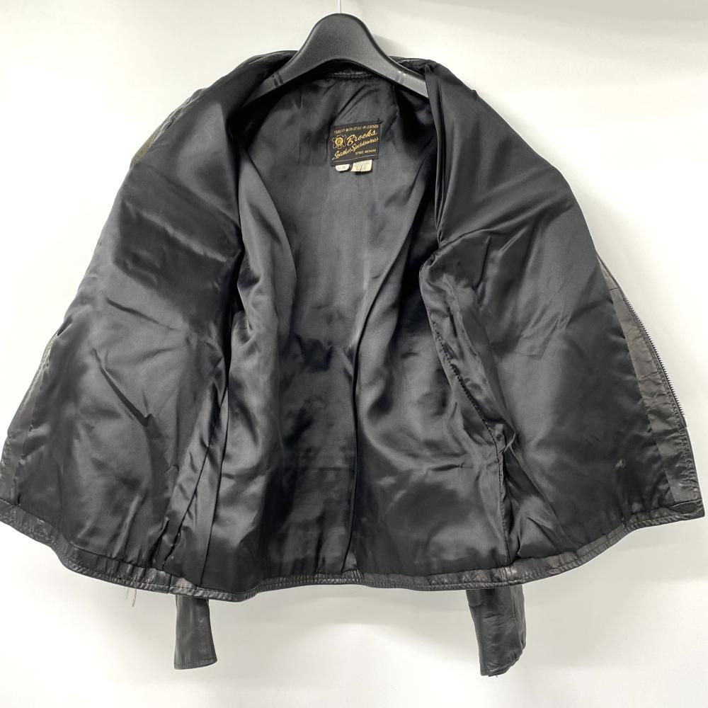 中古】60s Brooks シングルライダースジャケット サイズ42 ブラック