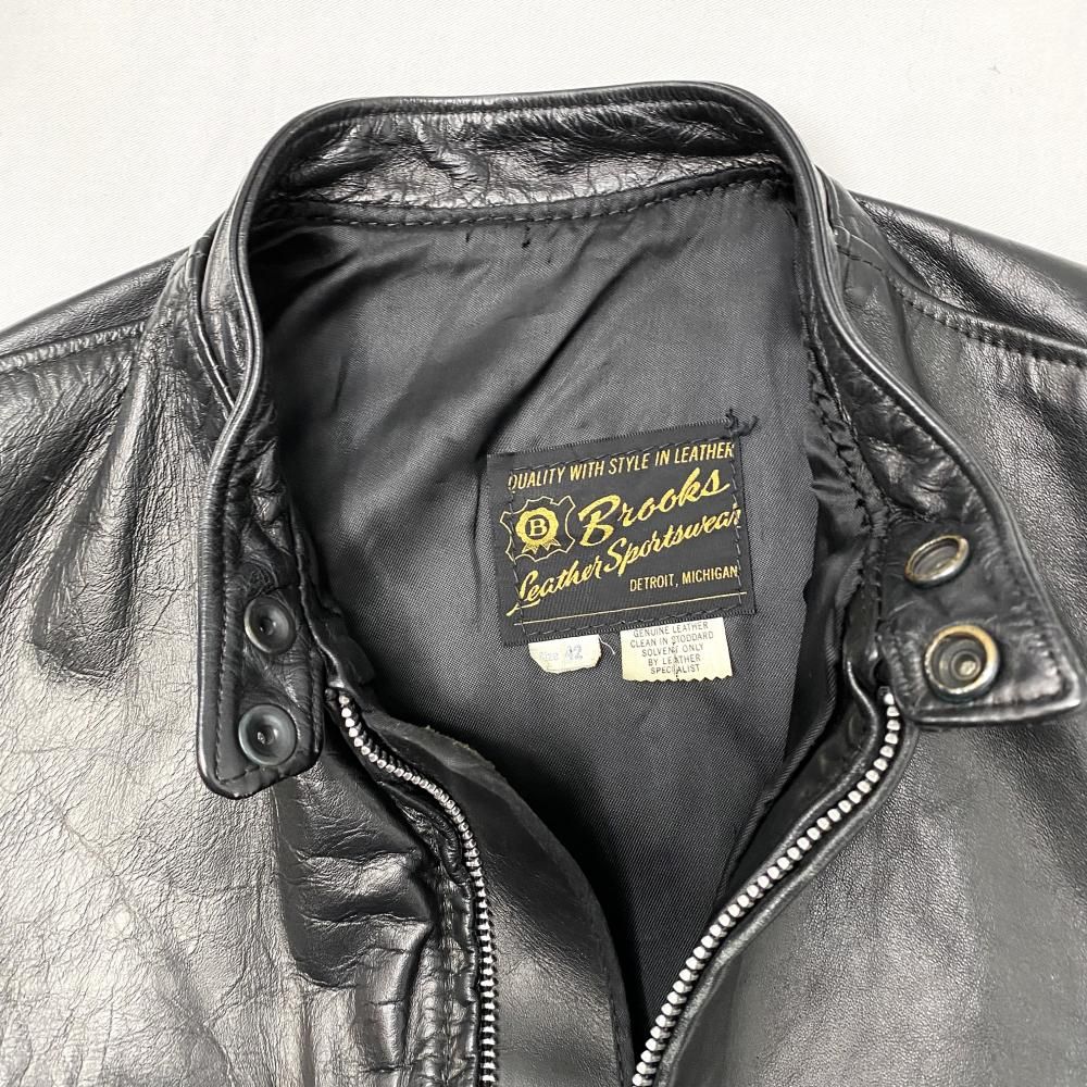 中古】60s Brooks シングルライダースジャケット サイズ42 ブラック