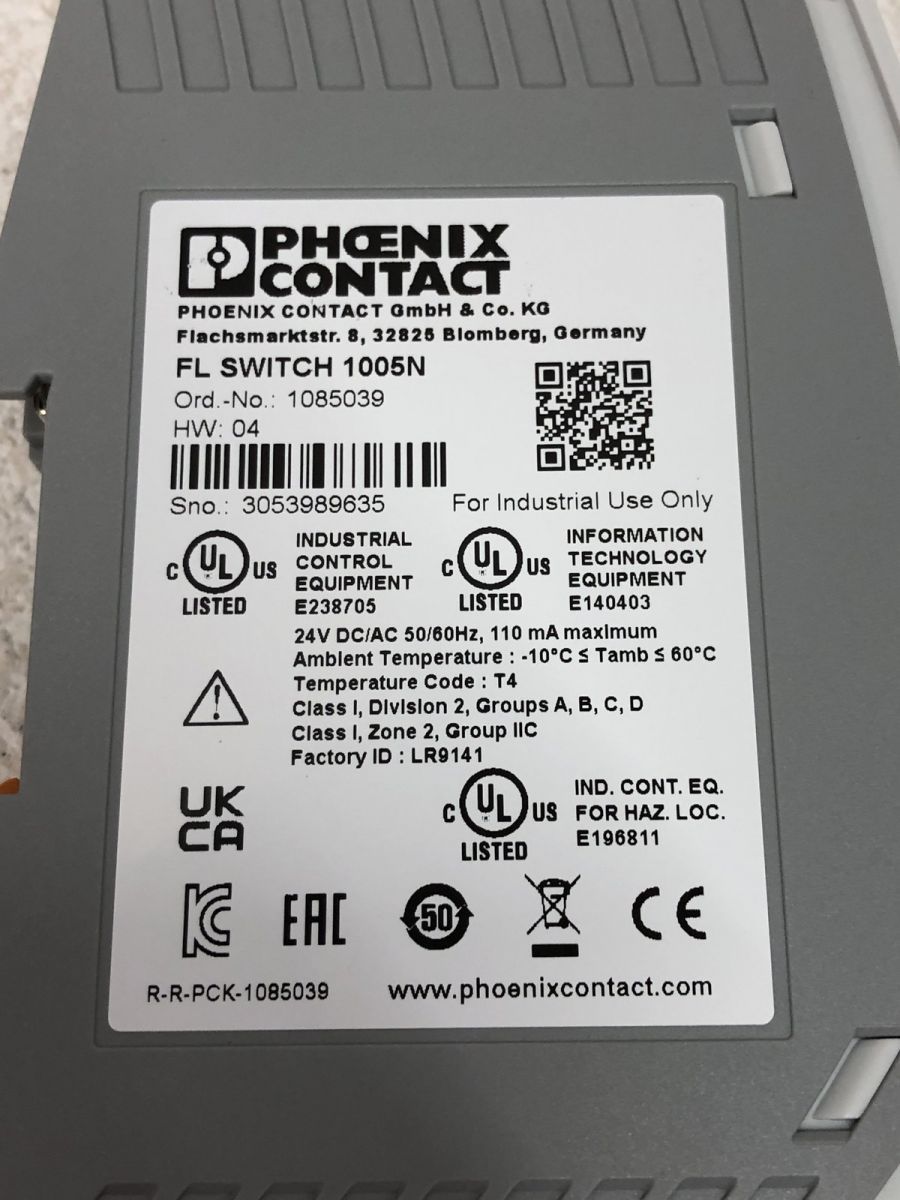 評判 薄型イーサネットスイッチ 2点 PHOENIX CONTACT フエニックスコンタクト FL SWITCH 1005N AMK893673相 お楽しみに。