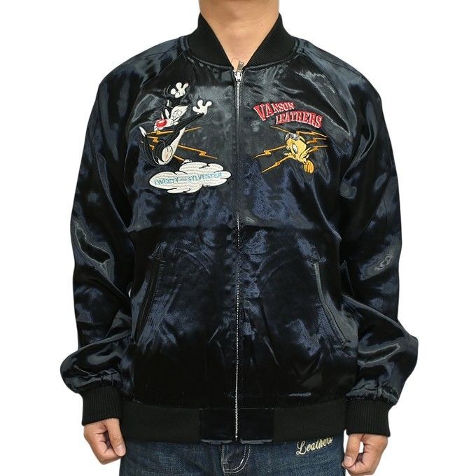 バンソン VANSON ルーニーテューンズ LTV-2511 スカジャン スーベニアジャケット トゥイーティ シルベスター レーヨン アウター メンズ ltv-2511