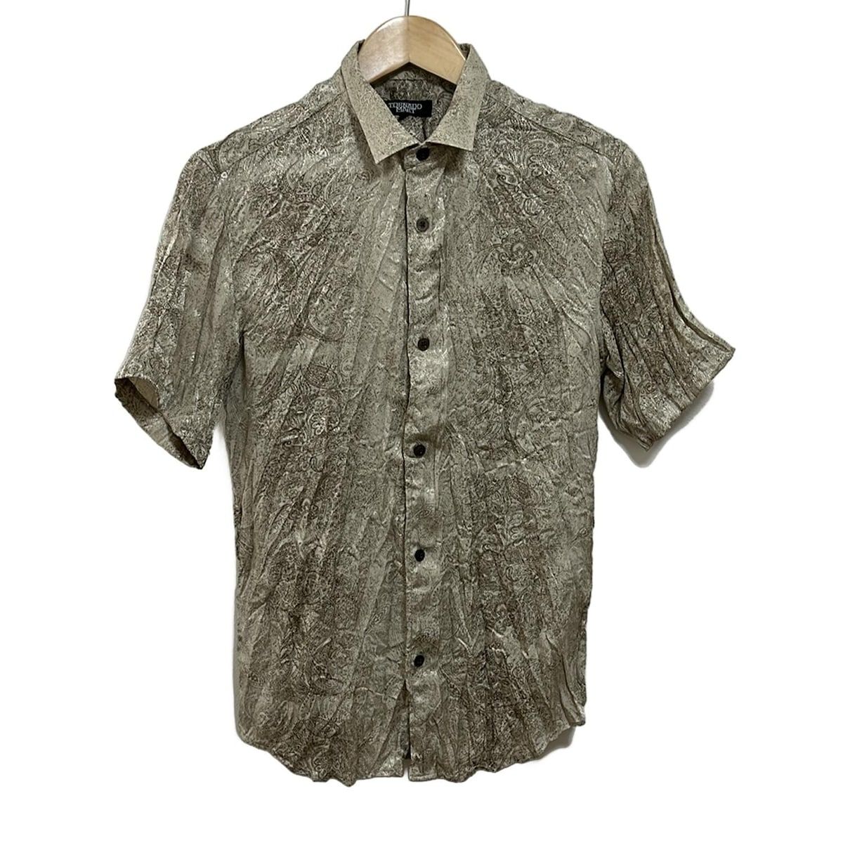 TORNADO MART トルネードマート 半袖シャツ サイズM メンズ - ベージュ×ダークブラウン ペイズリー柄