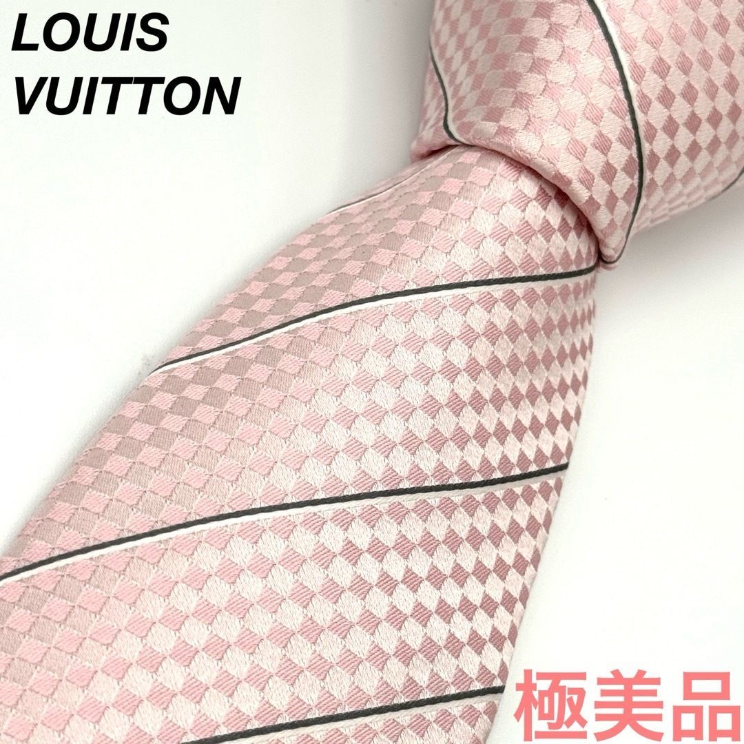 ルイヴィトン マイクロダミエ ピンク ネクタイ 104383
