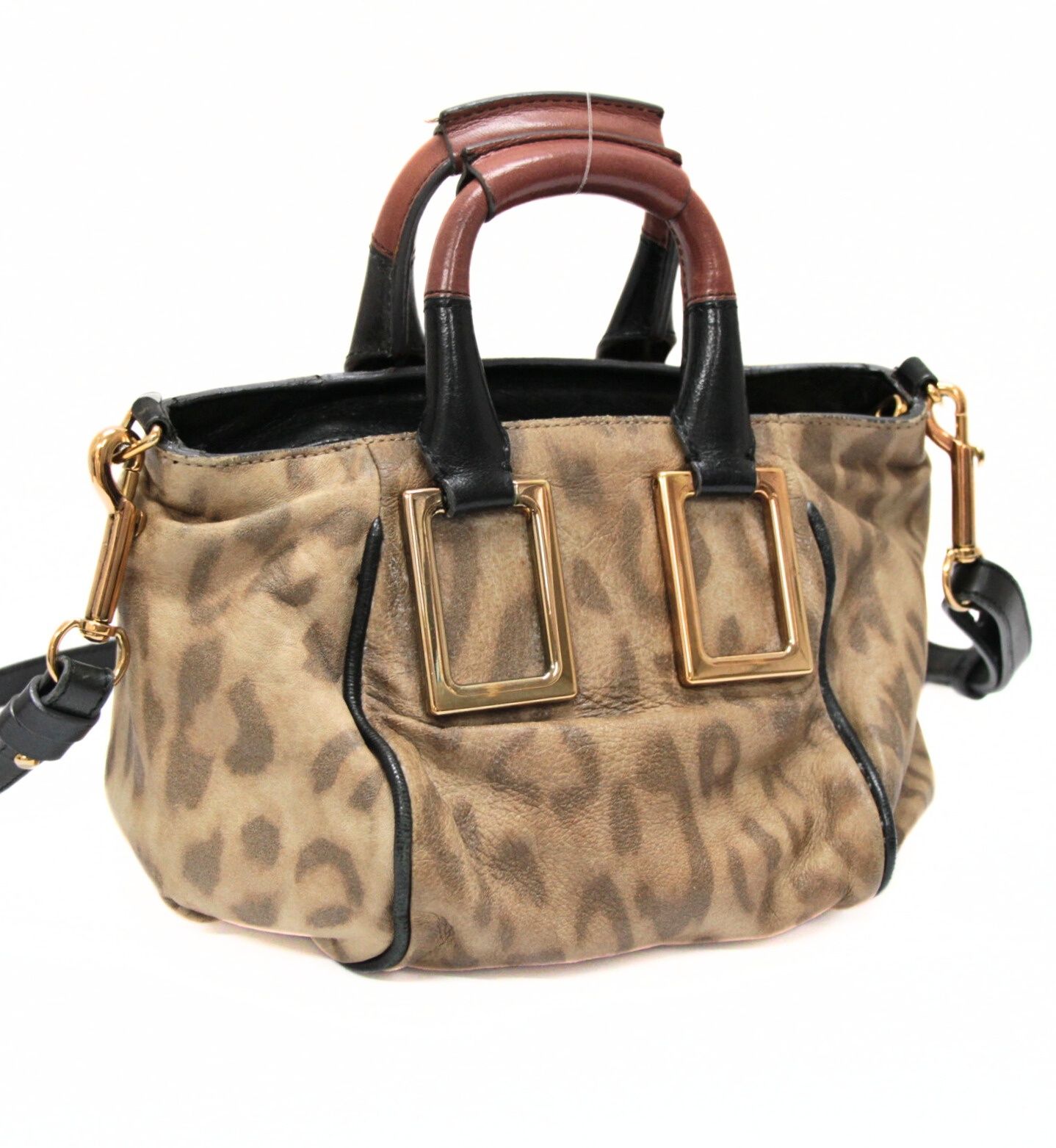 クロエ Chloe エテル レオパード 2WAYバック レザー ベージュ×ブラック