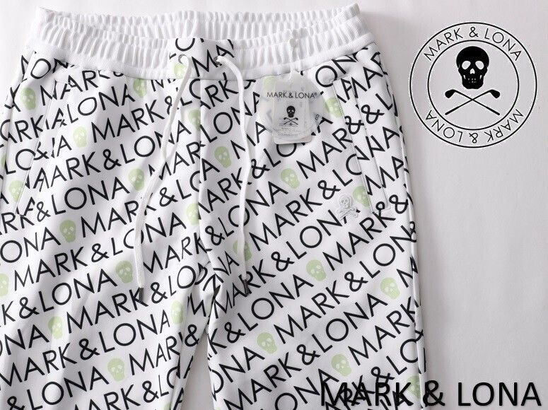 正規 MARK-LONA マーク&ロナ Alpha Jogger スカルロゴアルファジョガーパンツ L 48 MLM-4A-AT30 ホワイト白 本物保証