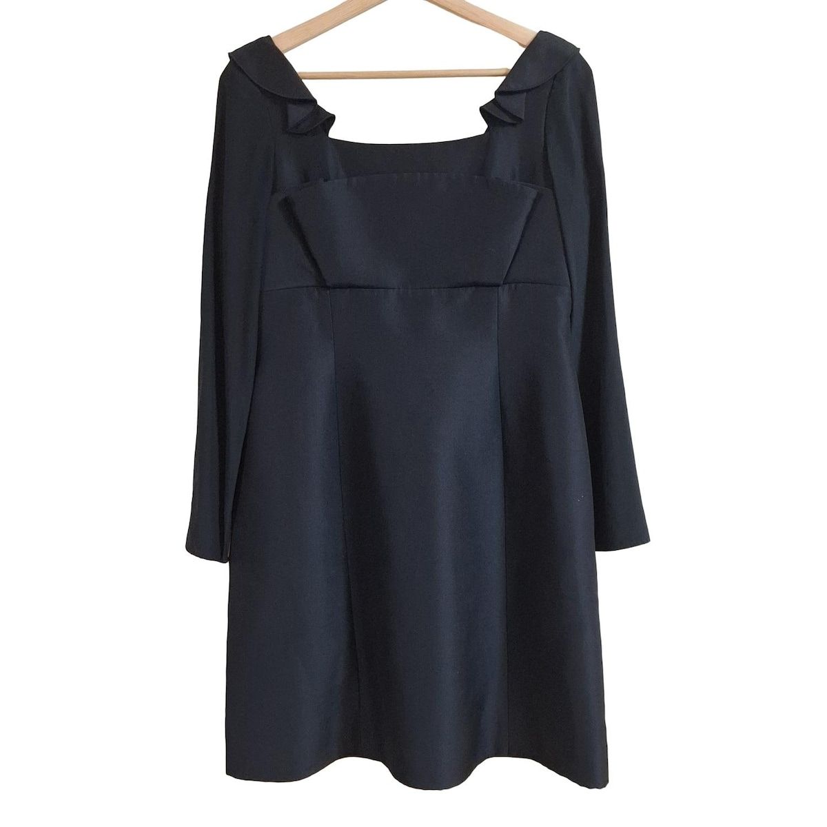 FOXEY フォクシー ワンピース サイズ40 M レディース - 37076 黒 長袖 ひざ丈