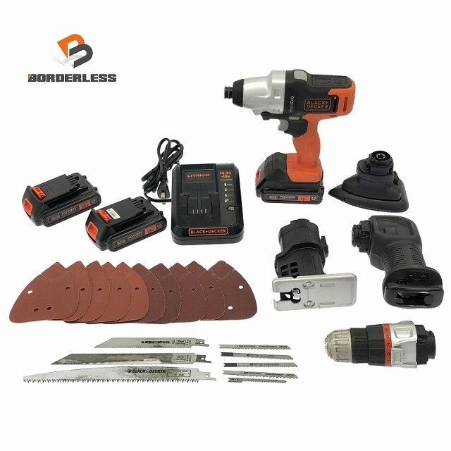 品 BLACK DECKER 18V コードレスマルチツール EVO185 ヘッド ESH ERS EDD EJS EIH183 バッテリ3個 2Ah 充電器付118268