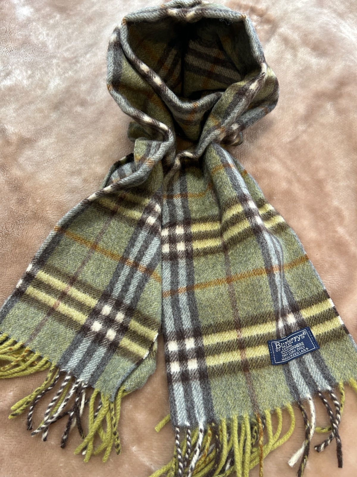 バーバリーBURBERRYマフラーストールショールスカーフgreenグリーン緑色系ノバチェックカシミヤカシミア100%イングランド製イギリス製英国製レディース女性用婦人womenメンズmen男性用紳士