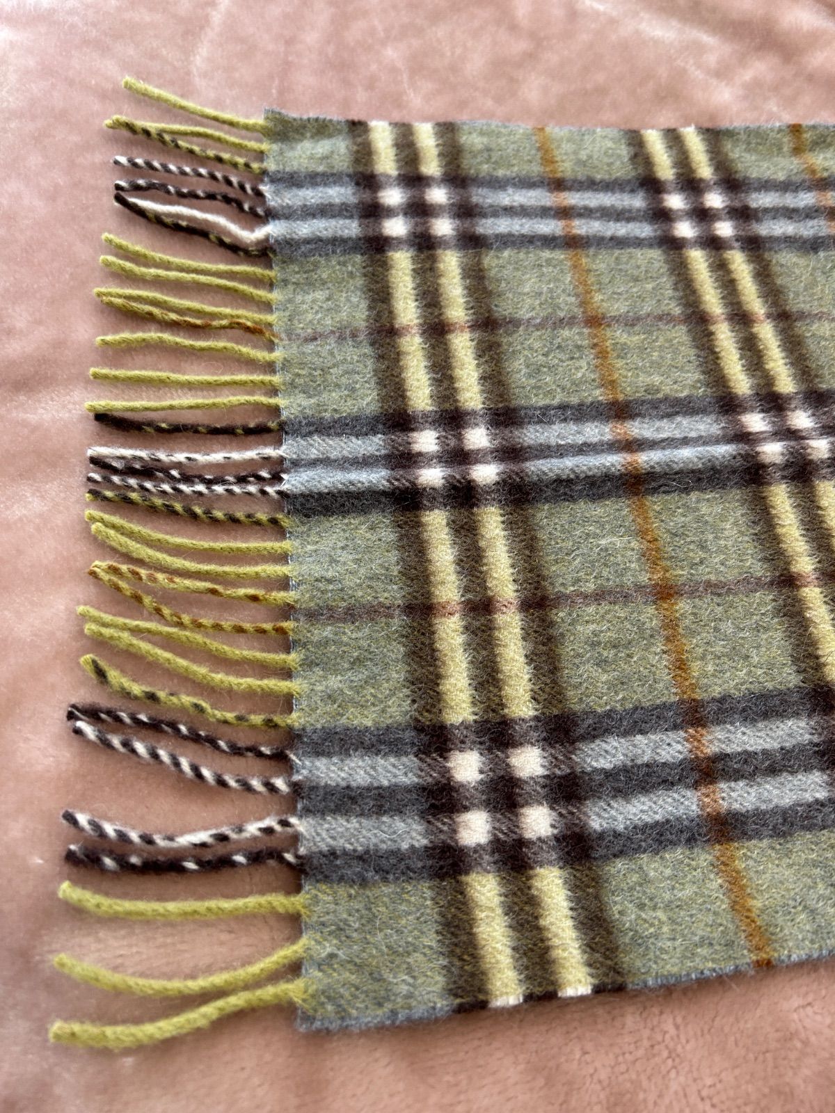 バーバリー マフラーストールショールスカーフgreenグリーン緑色系ノバチェックカシミヤカシミア100％イングランド製イギリス製英国製レディース女性用婦人womenメンズmen男性用紳士