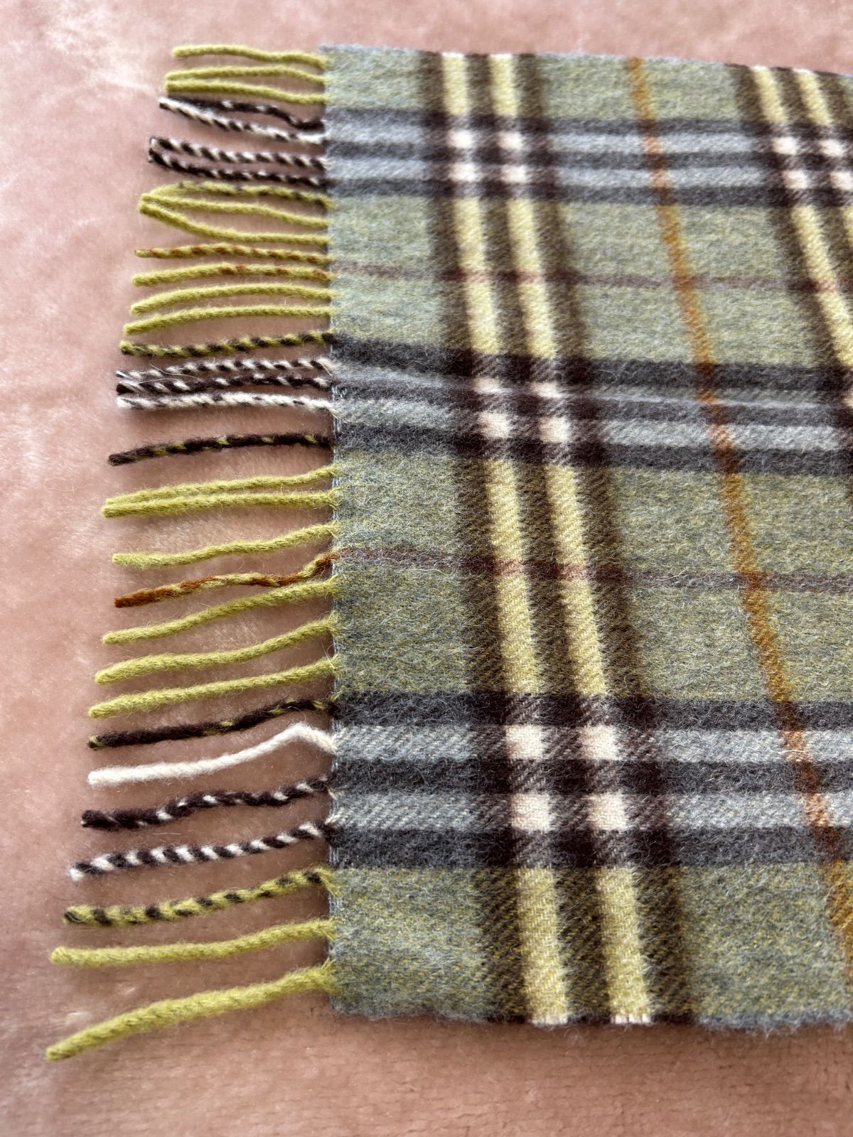 バーバリー マフラーストールショールスカーフgreenグリーン緑色系ノバチェックカシミヤカシミア100％イングランド製イギリス製英国製レディース女性用婦人womenメンズmen男性用紳士