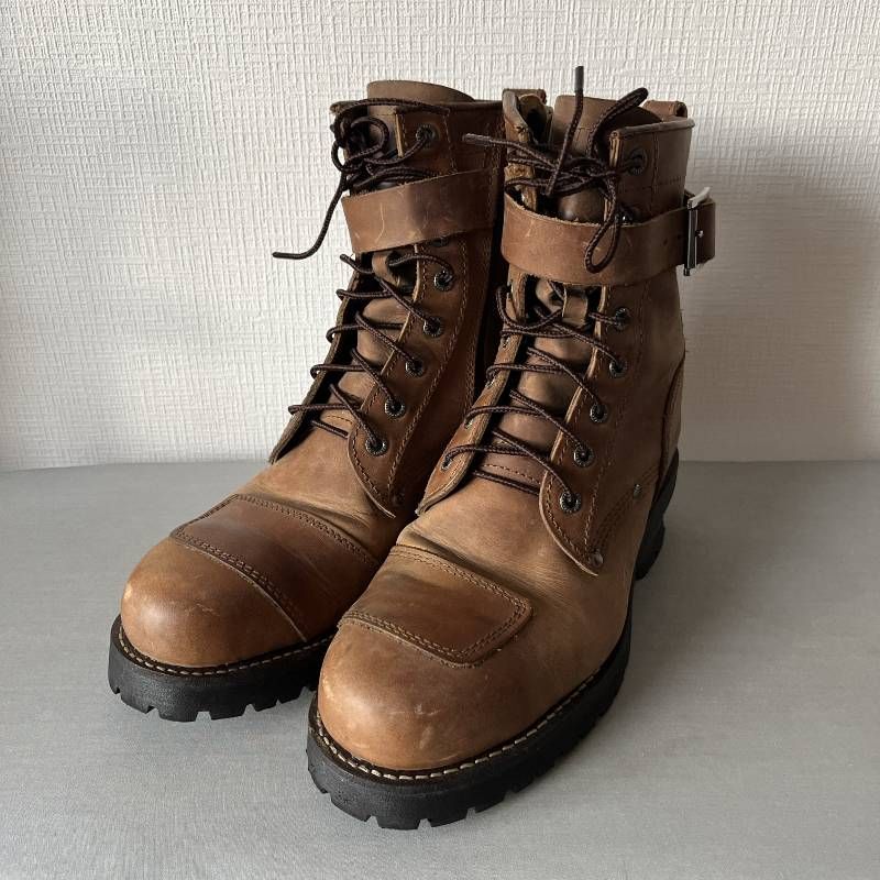 Alpha Industries Biker Boots Side Zipper Camel Men s US 9 アルファインダストリーズ バイクブーツ 27cm サイドジッパー キャメル