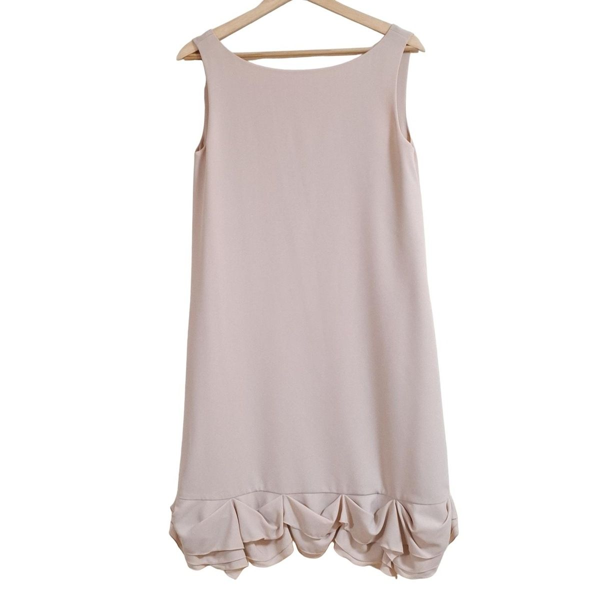 FOXEY YORK フォクシーニューヨーク ワンピース サイズ40 M レディース - 36302 ピンクベージュ クルーネック ノースリーブ ひざ丈