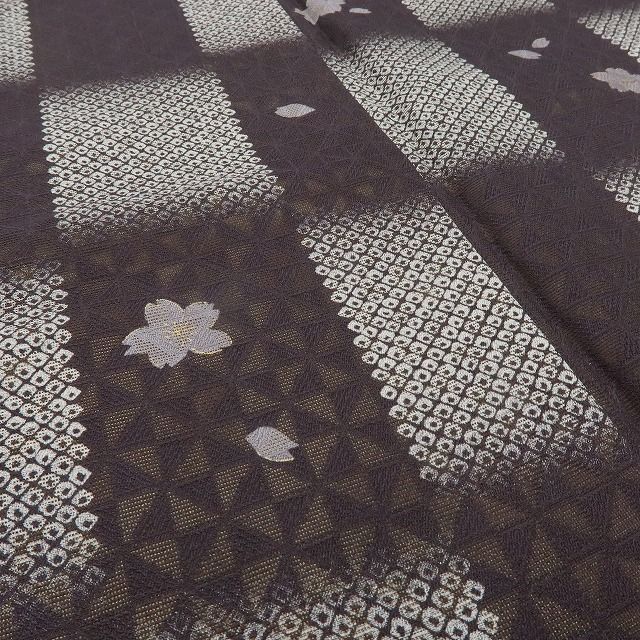  六花 RIKKA 正絹 風通紗 市松 桜 トールサイズ 付下げ 着物 A 3939 訪問着 付け下げ 着物