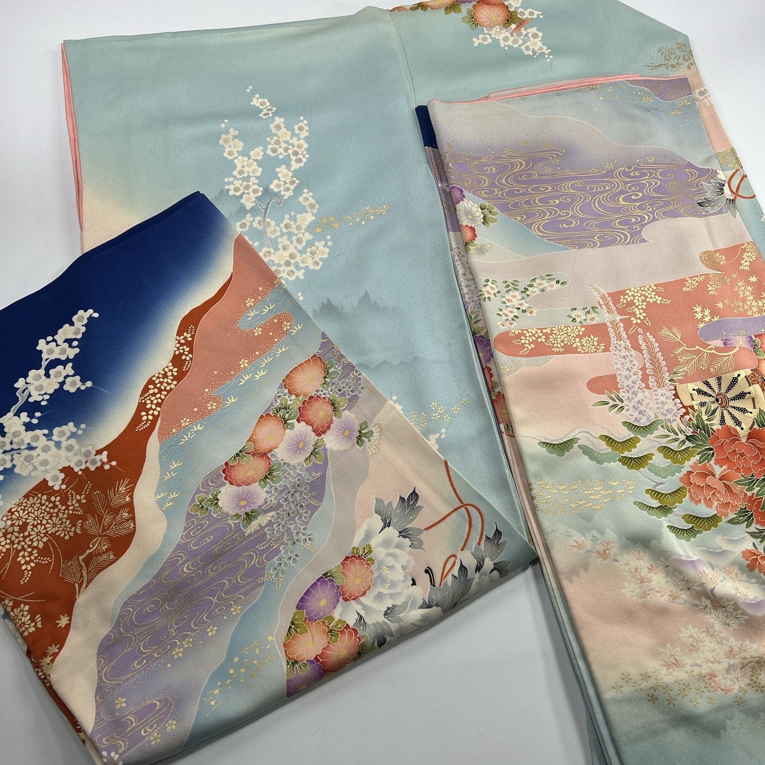 振袖 4枚 正絹 着物おまとめ売り 同梱購入歓迎 リメイク用 着付け練習