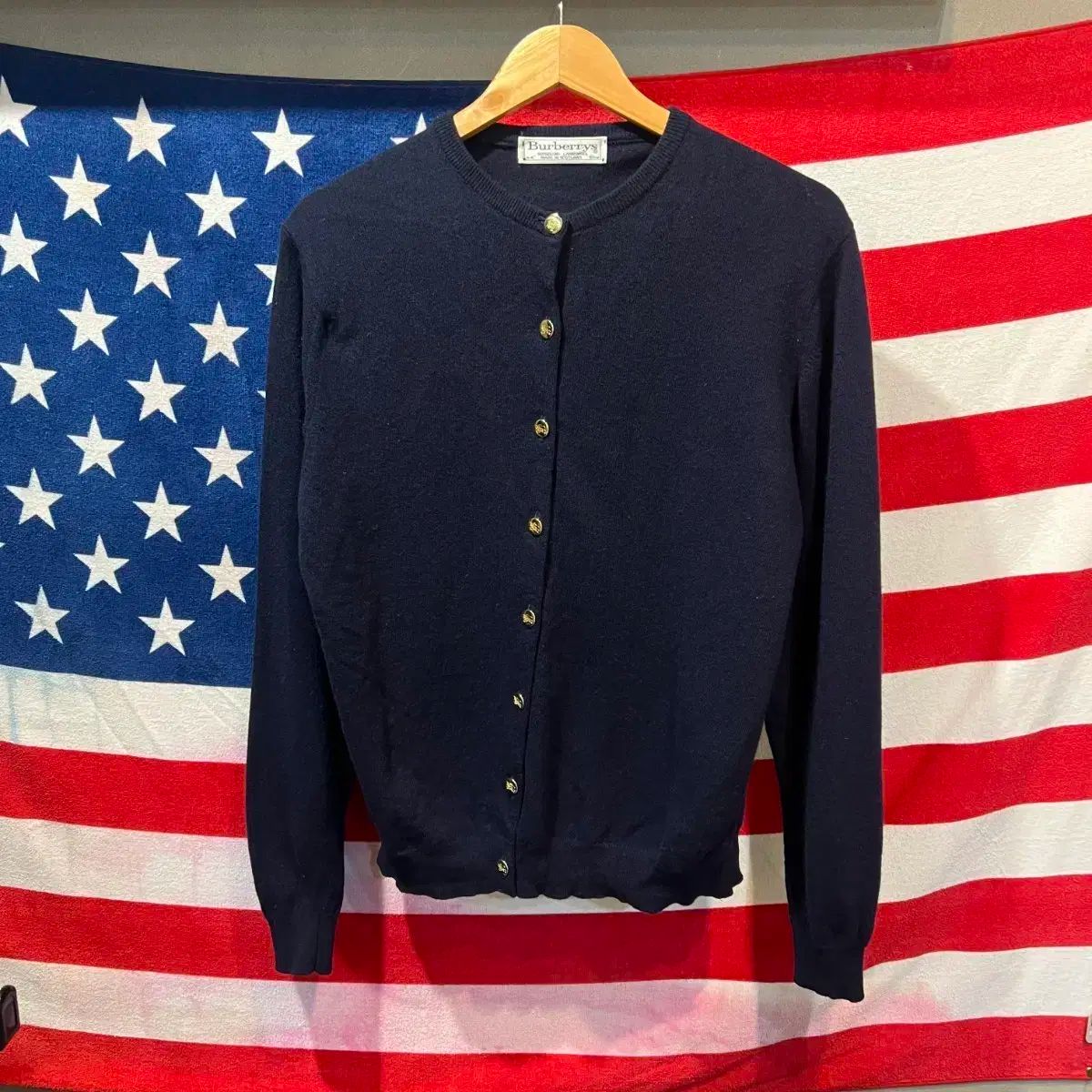 バーバリー ネイビー カーディガン ゴールド ボタン