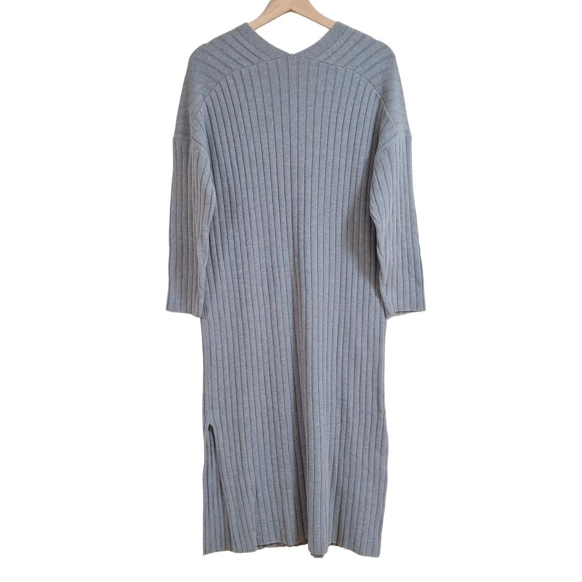 NEMIKA by Leilian ネミカ ワンピース サイズ9 M レディース - グレー Vネック 長袖 ロング