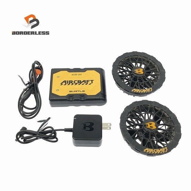 品セット BURTLE バートル 24 V エアークラフト用バッテリー AC 09 ゴールド ファンユニット 1 黒 モデル118254