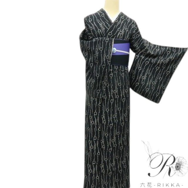六花 RIKKA 未着用 正絹 仕付け糸付 小紋 着物 A 3940