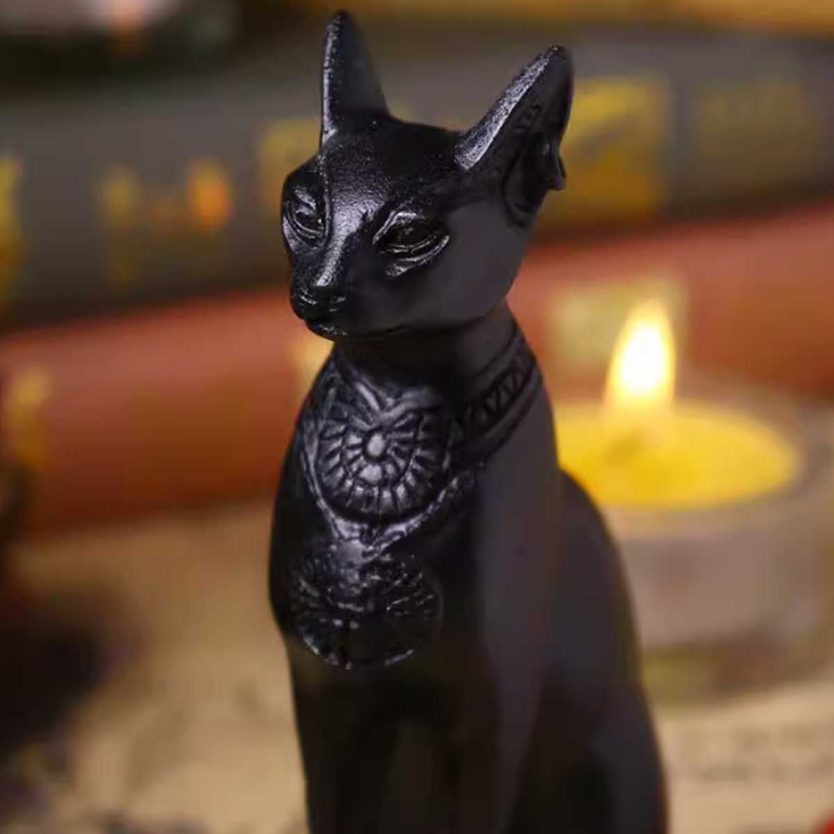 黒猫の女神バステト像｜エジプト神話の守護神 風水 開運 魔除け 幸運を