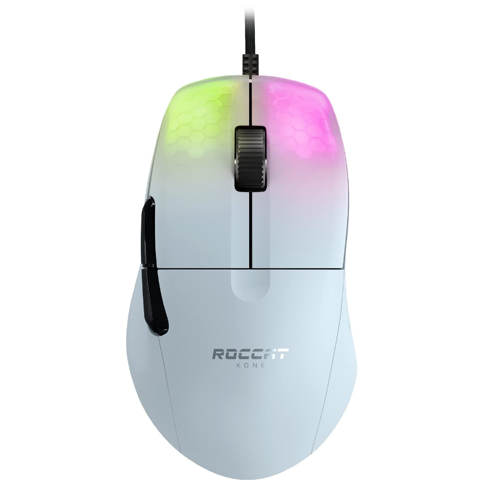 ROCCAT ゲーミングマウス Kone Pro 有線 ホワイト 白 光学式 19K オプティカルスイッチ サイドボタン 軽量66g PTFE Reflex RGB ドイツデザイン 日本正規代理店品