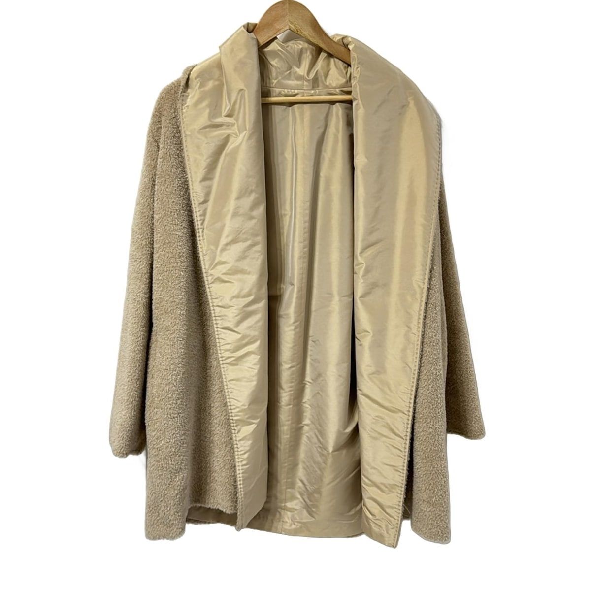 Max Mara マックスマーラ コート サイズI42 M レディース - ベージュ 長袖 アルパカ ウール リバーシブル 秋 冬 MERCADOAVALIA_COM_BR