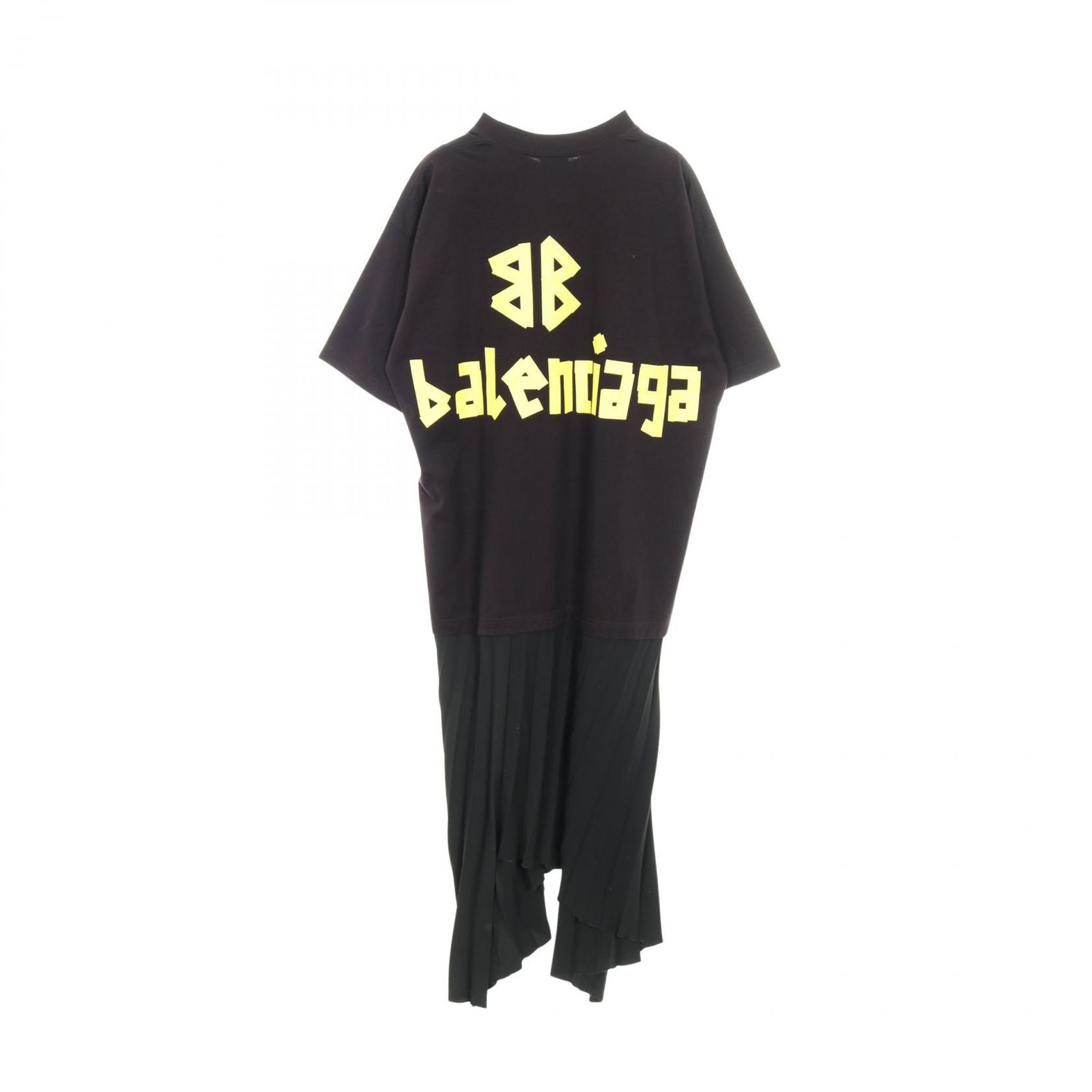 バレンシアガ BALENCIAGA ワンピース Tシャツ プリーツ コットン レディース A