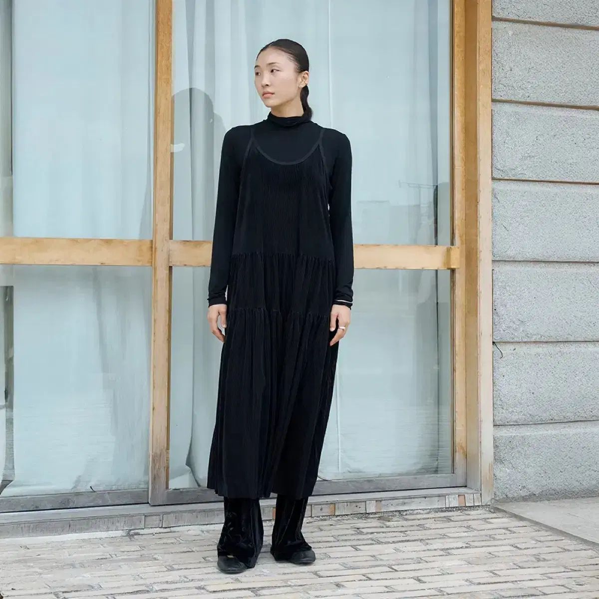 新商品 コルヴィ ONE PIECE ribbon-binding tiered dress