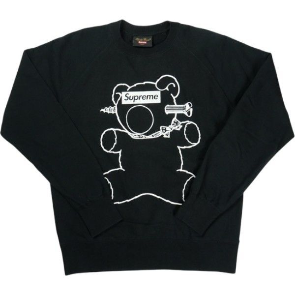 Size S SUPREME シュプリーム × 15 SS Bear Box Logo Crewneck Sweatshirt クルーネックスウェット 黒 品-良い