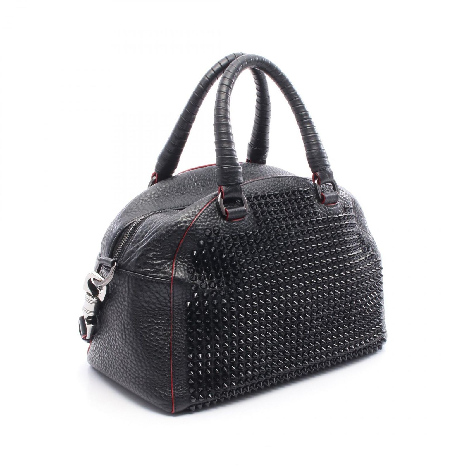 クリスチャンルブタン Christian Louboutin ボストンバッグ PANETTONE パネトーネ ブラック レザー パネトーネ スモール 2wayショルダー レディース Used A