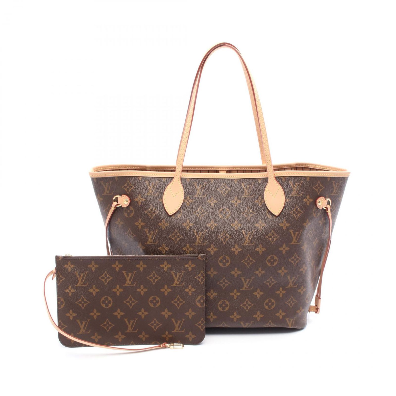ルイ ヴィトン LOUIS VUITTON トートバッグ ネヴァーフル MM M46975 ローズベージュ PVCコーティングキャンバス レザー ネヴァーフルMM レディース Used A