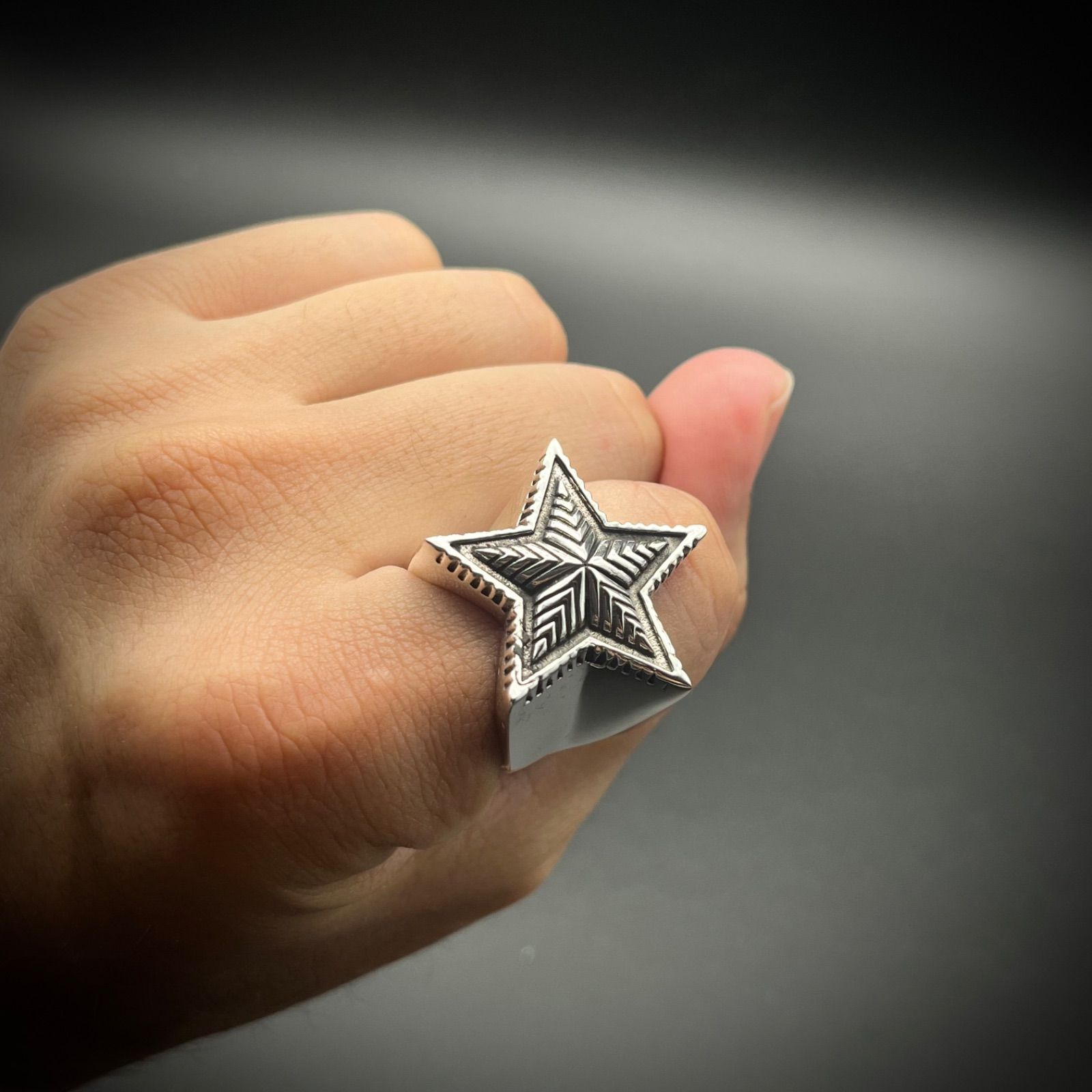 シルバー925 スター リング 星 五芒星 19号 21号 23号 メンズ