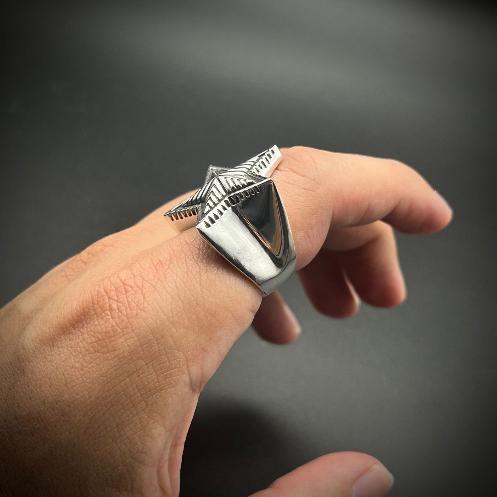 シルバー925 スター リング 星 五芒星 19号 21号 23号 メンズ