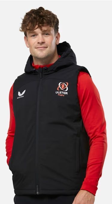 カストレ ラグビー アルスター フーデッド ジレ ベスト 黒 ブラック 公式モデル 日本未発売