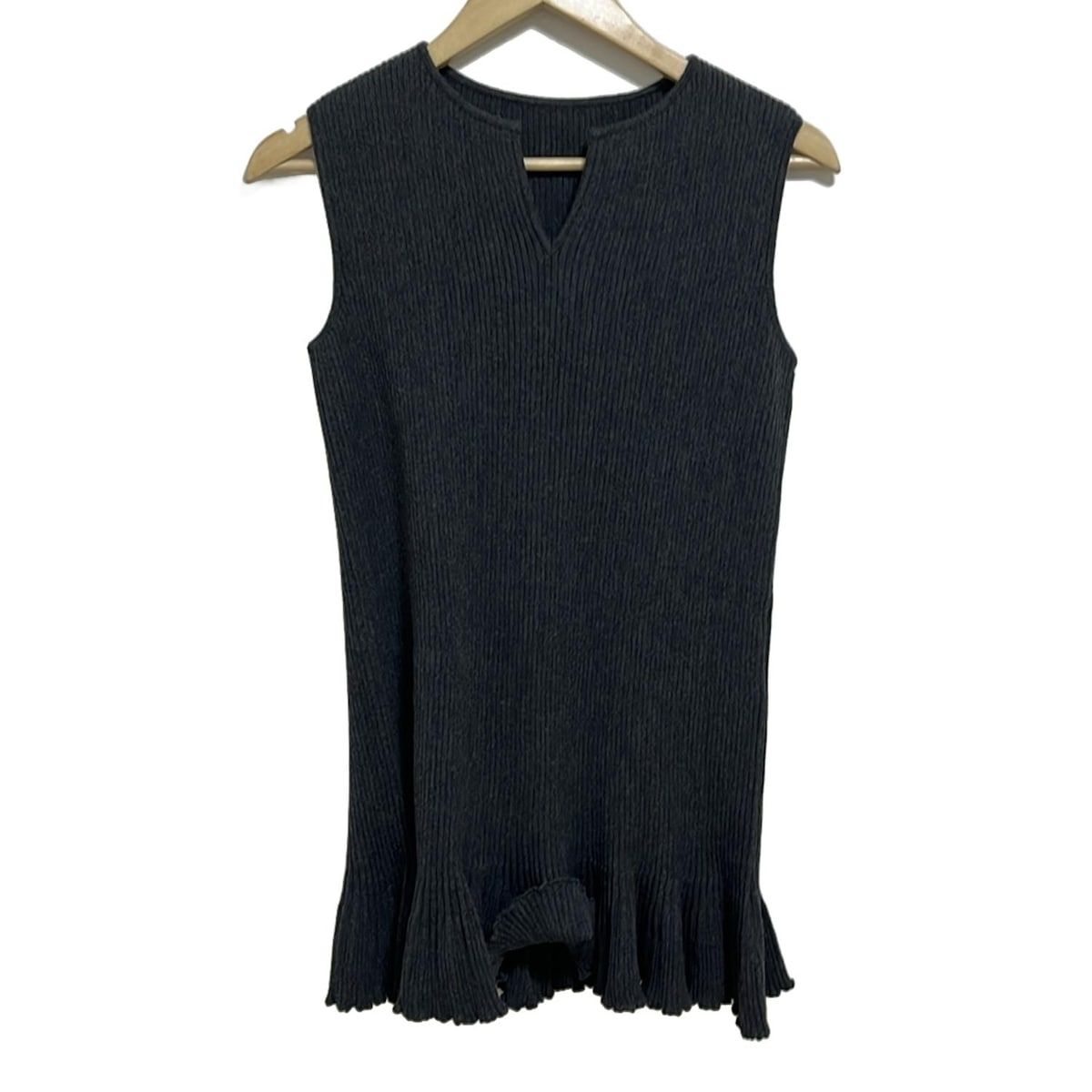 FOXEY フォクシー ノースリーブセーター サイズ40 M レディース - 39180 ダークグレー ロング丈