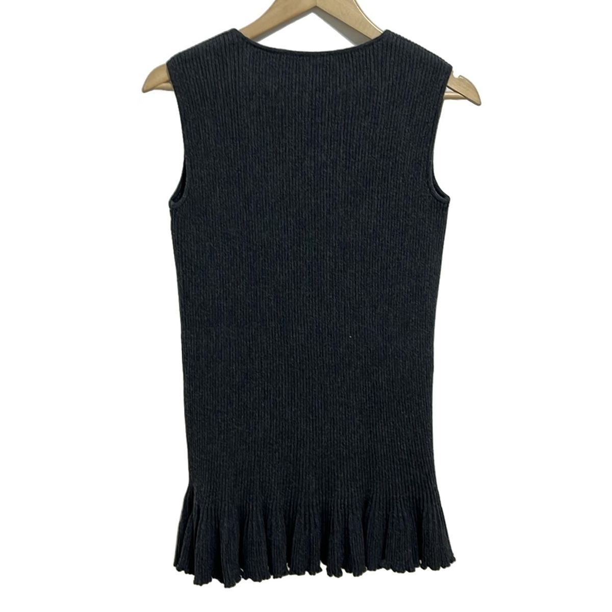 FOXEY フォクシー ノースリーブセーター サイズ40 M レディース - 39180 ダークグレー ロング丈