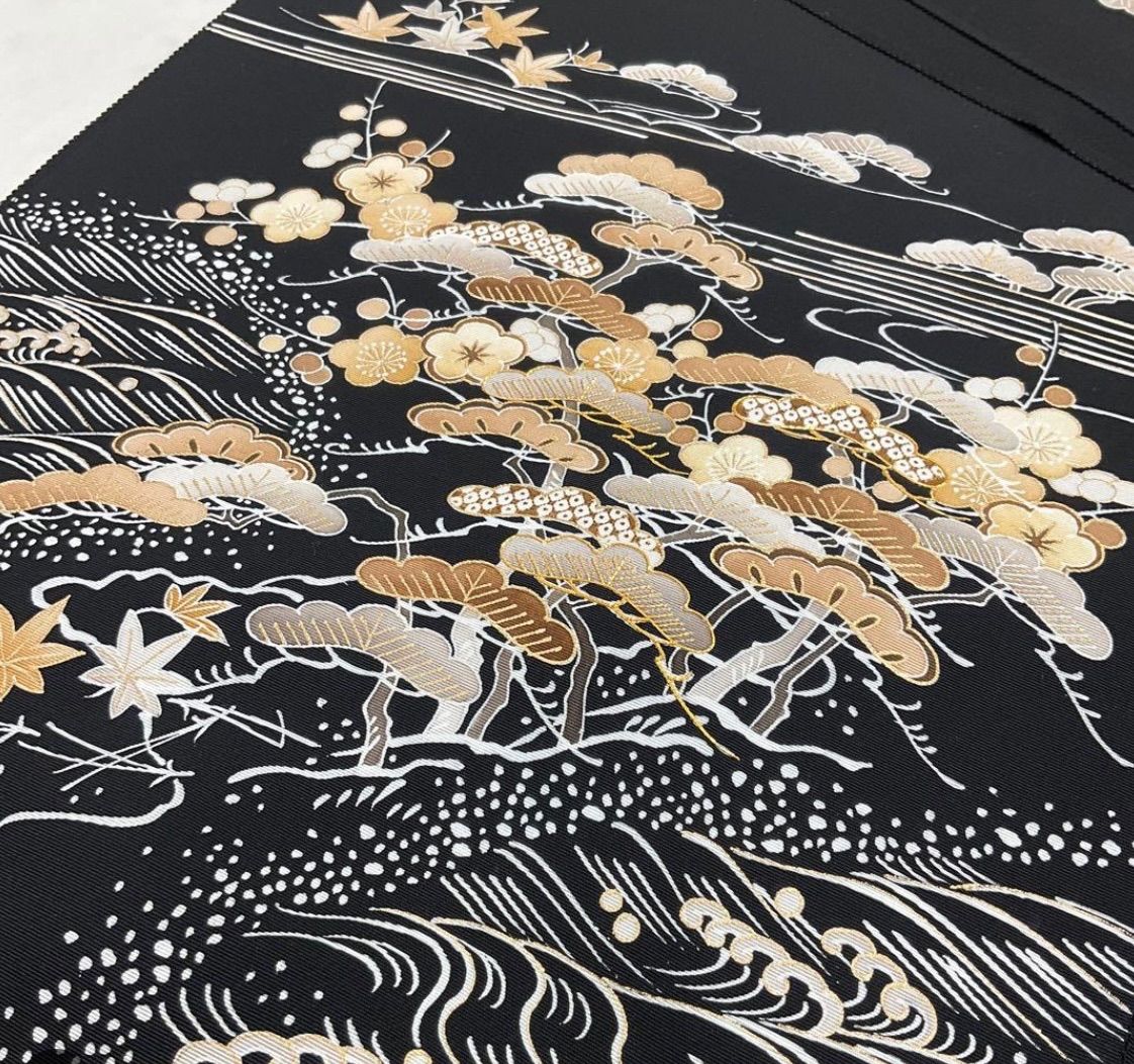 kimono one kimonoarisa 厳選 名古屋帯地 最 手描き友禅 上塩瀬金駒刺繍 正絹 反物 5 m 20 cm 着物帯小紋普段着訪問着附下留袖色無地名古屋帯袋帯洒落袋帯半幅帯