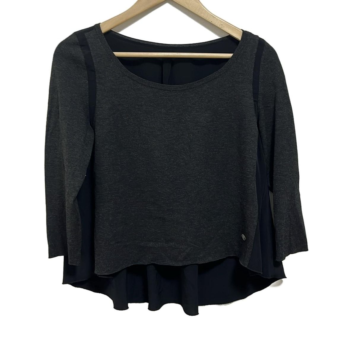 FOXEY NEW YORK フォクシーニューヨーク 七分袖カットソー サイズ40 M レディース - 31166 ダークグレー×黒