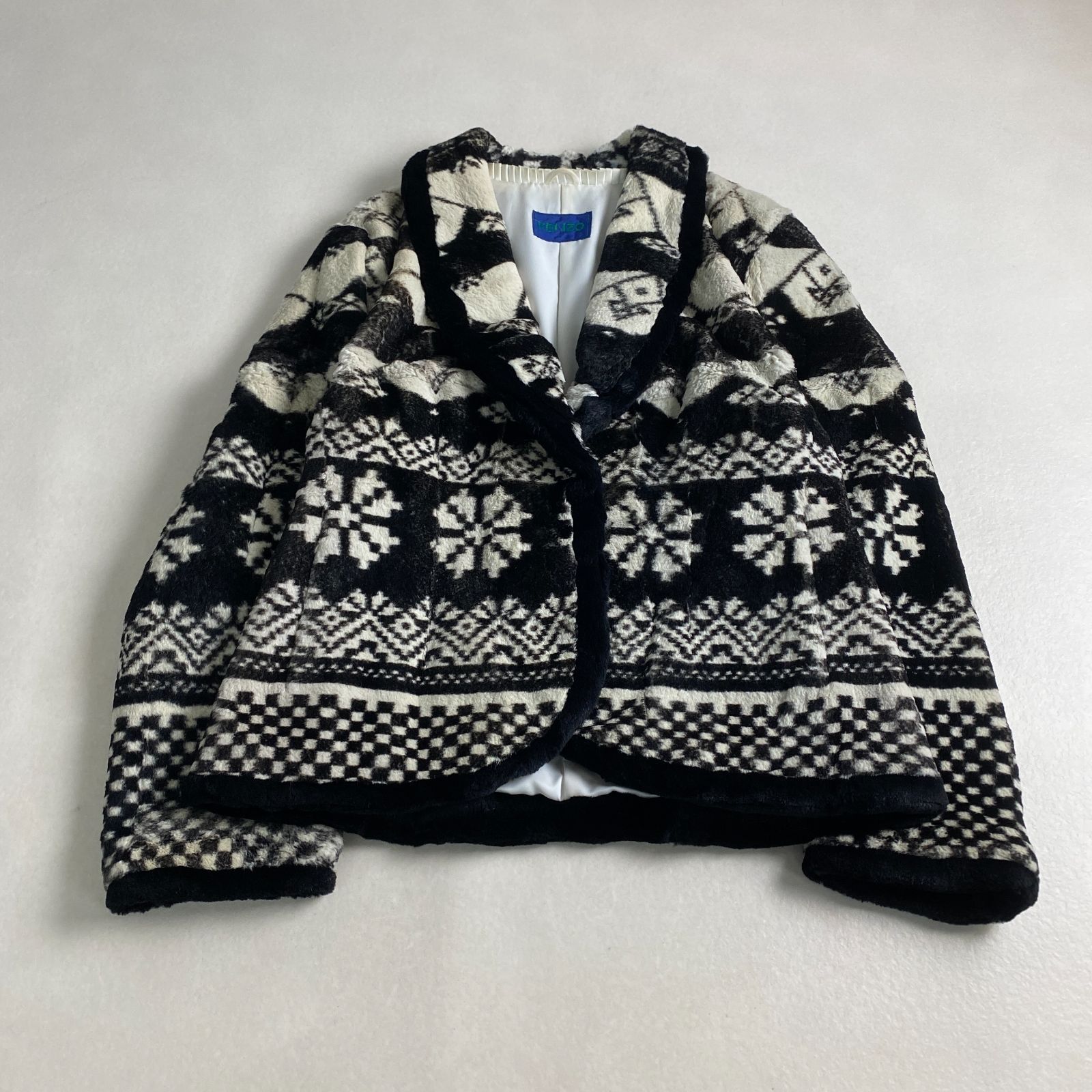 ケンゾー ジャケット ファー ノルディック柄 KENZO