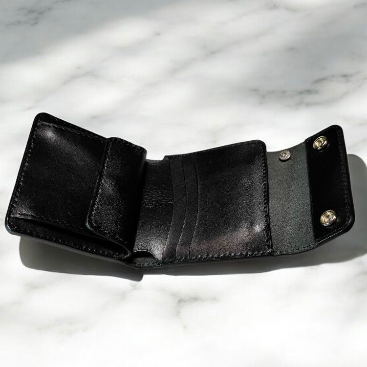 オイルレザー 三つ折りトラッカーウォレット