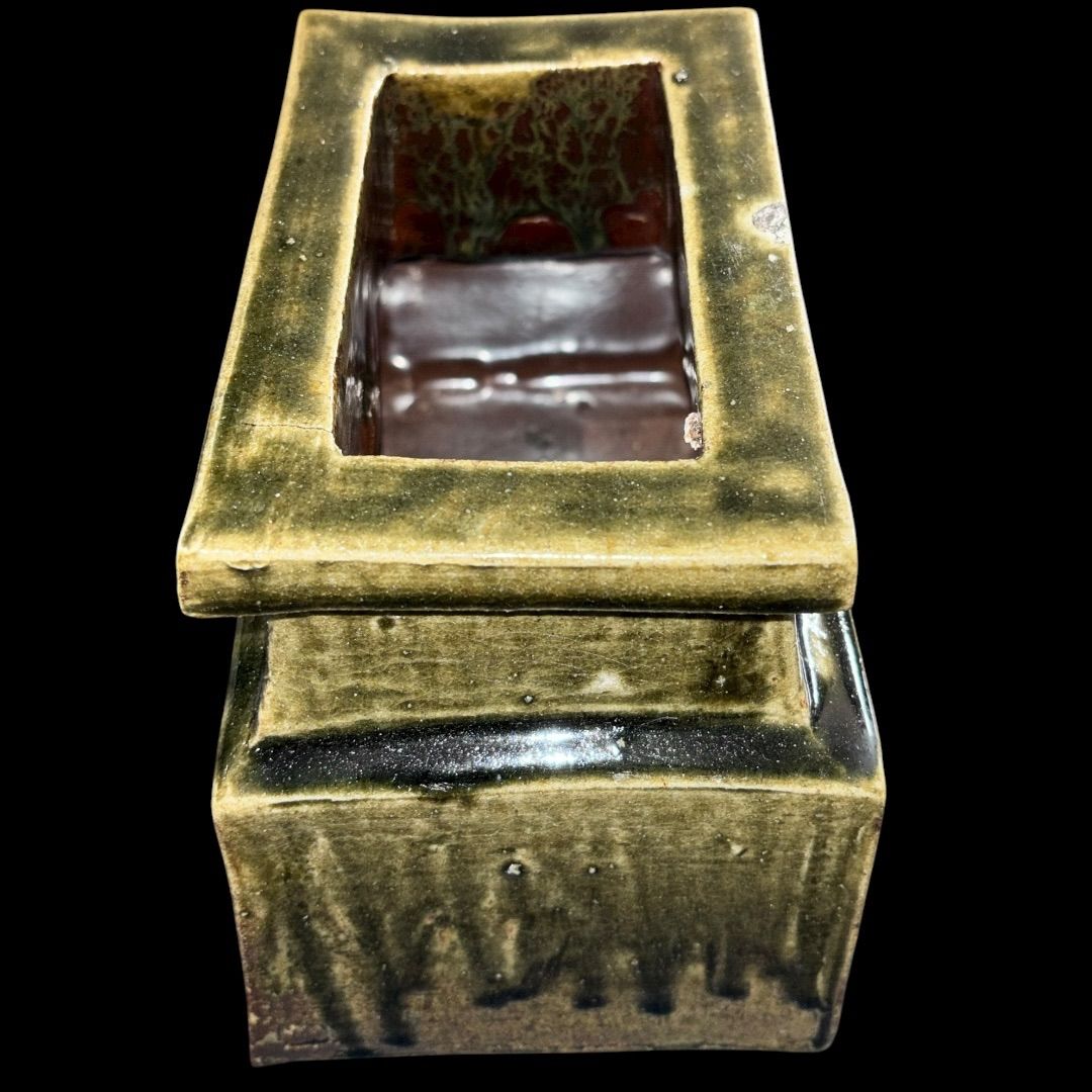 某有名オークション購入 織部焼 花瓶 希少 時代物 植木鉢 陶芸