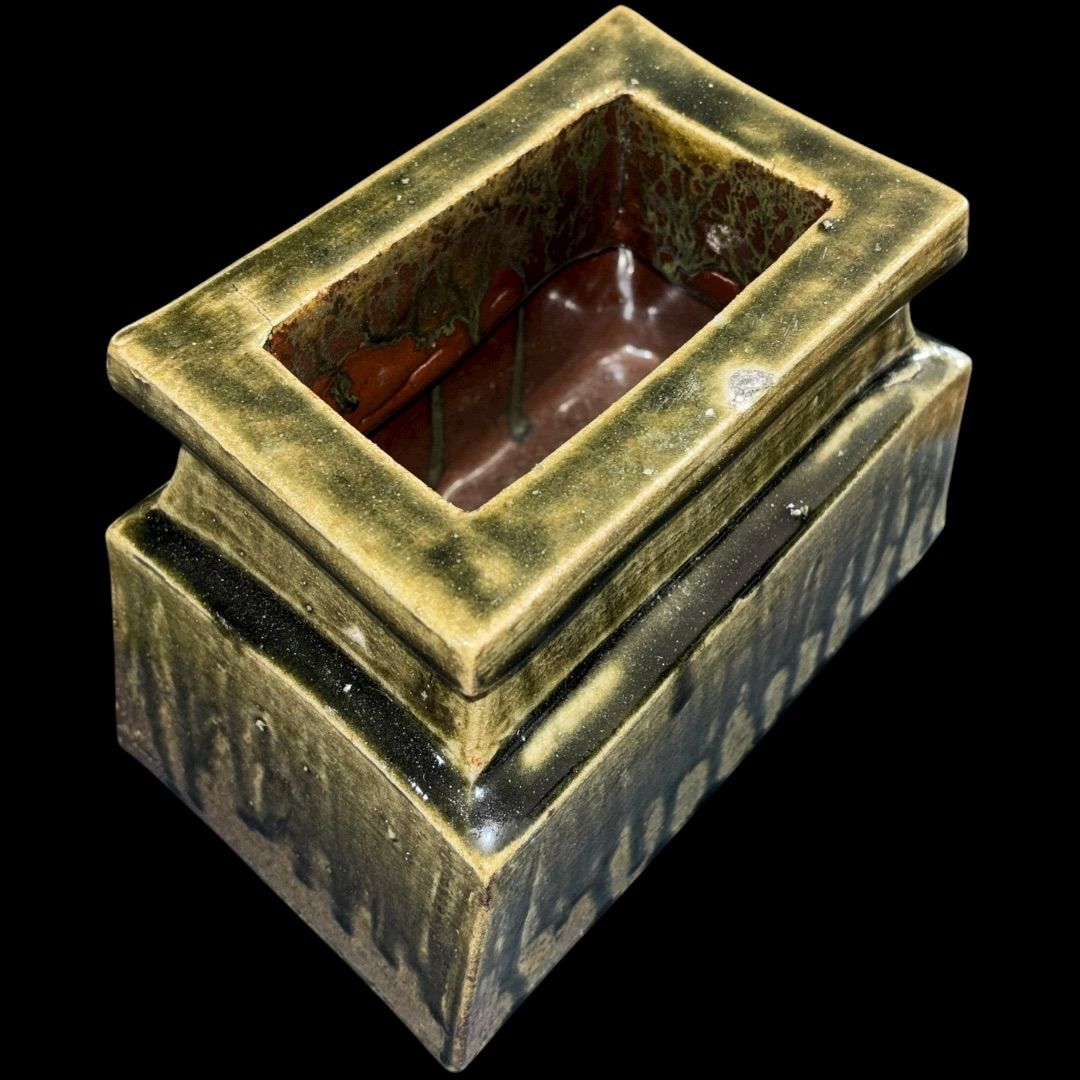 某有名オークション購入 織部焼 花瓶 希少 時代物 植木鉢 陶芸