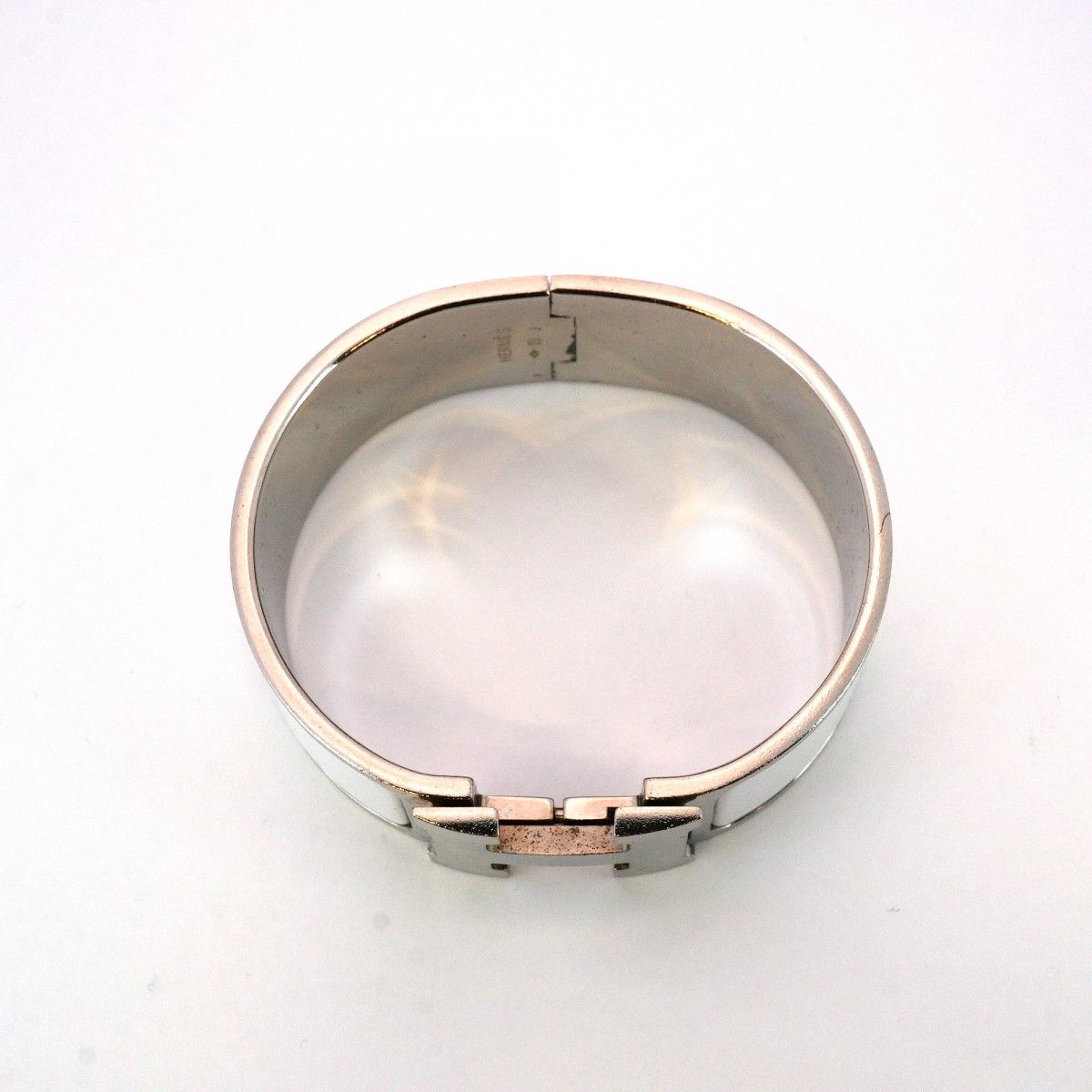 5jmb0869】エルメス バングル クリッククラックGM メタル シルバー