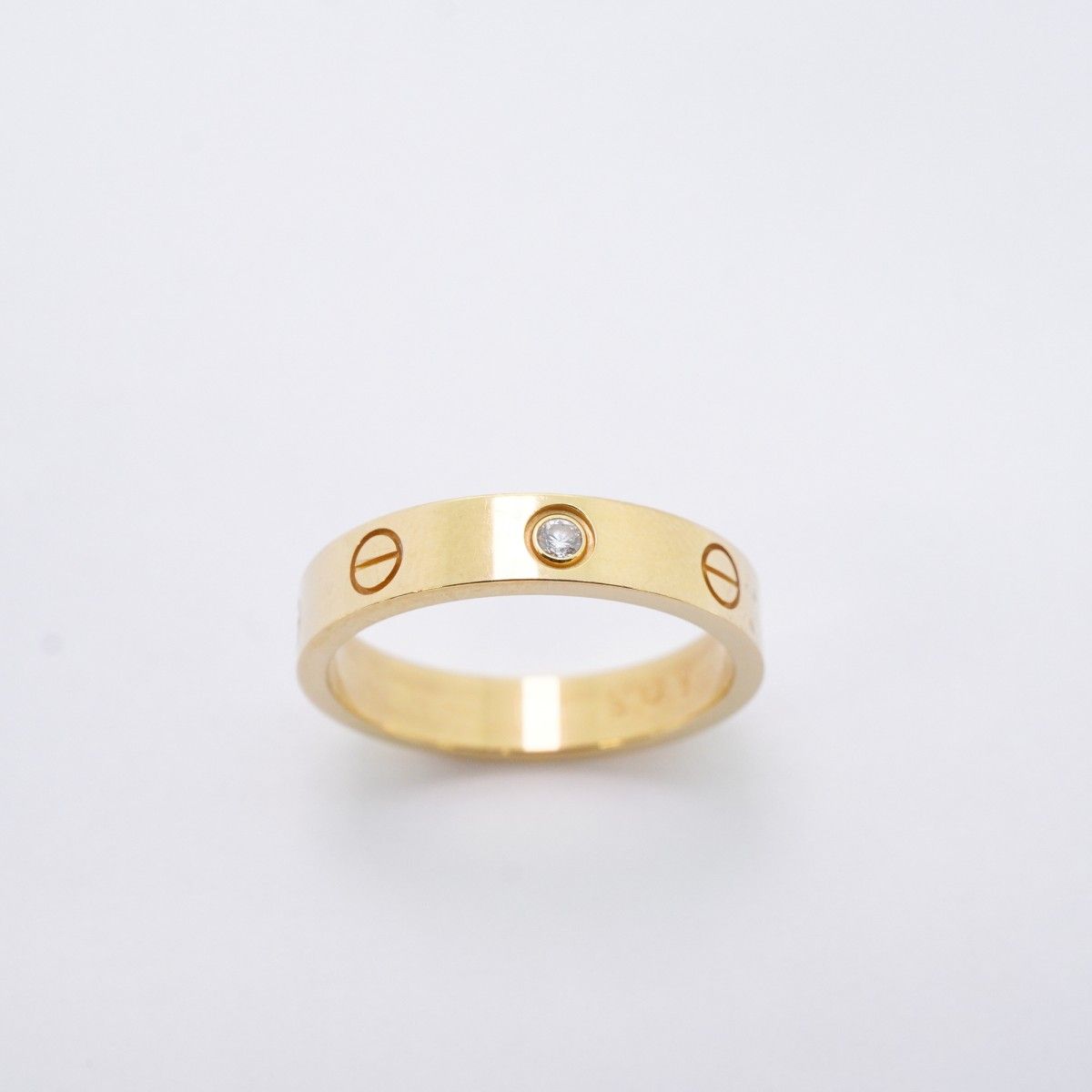 5 jmb 0890 カルティエ リング ミニラブ 1 PD K 18 YG イエローゴールド ダイヤモンド ＃55 レディース